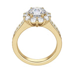 Load image into Gallery viewer, FAUN ACCENTED ROUND CUT MOISSANITE ENGAGEMENT RING