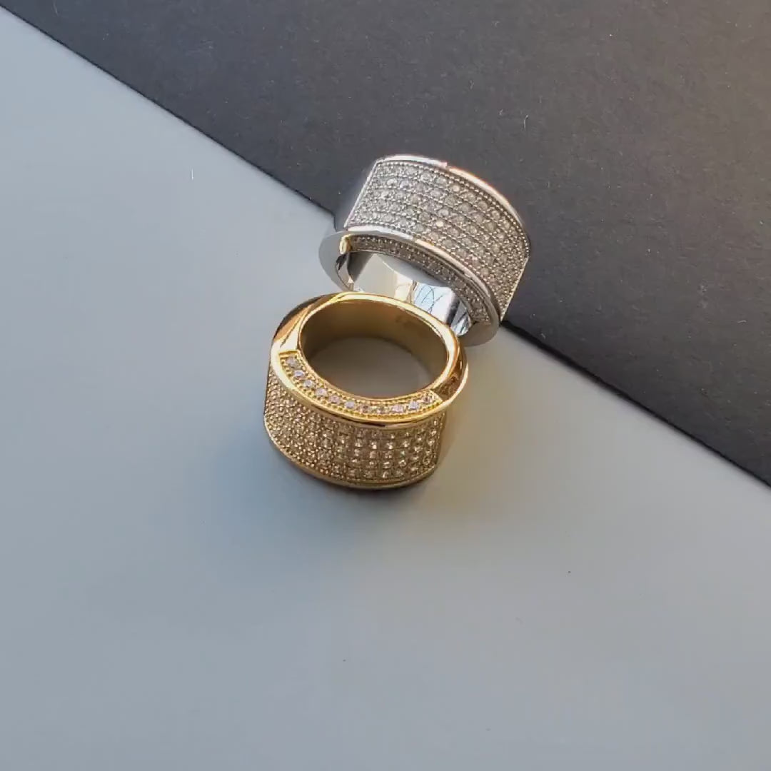 MEN’S ICE OUT PAVE PINKY RING GOLD PLATED HIP HOP JEWELRY/PERFECT GIFT FOR HIM