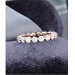 Load image into Gallery viewer, FULL ETERNITY VINTAGE STACKING MATCHING BRIDAL MOISSANITE WEDDING BAND