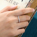 Load image into Gallery viewer, FULL ETERNITY WHITE GOLD FULL CIRCLE BRIDAL MATCHING STACKING PROMISE RING GIFT