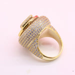 Load image into Gallery viewer, FULL ICED OUT MOISSANITE CUSTOM SPINNING INITIAL BUBBLE LETTER ROTATABLE PARTY RING
