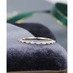 Load image into Gallery viewer, HALF ETERNITY VINTAGE YELLOW GOLD MARQUISE CUT MOISSANITE STACKING WEDDING BAND FOR WOMEN