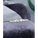 Load image into Gallery viewer, HALF ETERNITY VINTAGE YELLOW GOLD MARQUISE CUT MOISSANITE STACKING WEDDING BAND FOR WOMEN