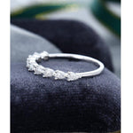 Load image into Gallery viewer, HALF ETERNITY WHITE GOLD PEAR CUT STACKING MATCHING UNIQUE MOISSANITE BAND