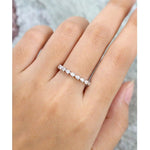 Load image into Gallery viewer, HALF ETERNITY WHITE GOLD PEAR CUT STACKING MATCHING UNIQUE MOISSANITE BAND