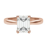 Load image into Gallery viewer, HARP EMERALD CUT MOISSANITE ENGAGEMENT RING