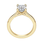 Load image into Gallery viewer, HARP EMERALD CUT MOISSANITE ENGAGEMENT RING