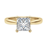 Load image into Gallery viewer, HARP PRINCESS CUT MOISSANITE ENGAGEMENT RING