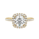 Load image into Gallery viewer, HELM ROUND CUT MOISSANITE ENGAGEMENT RING