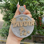 Load image into Gallery viewer, HIP HOP DISK ROUND FULLY MOISSANITE BLING LETTER DIAMOND PENDANT