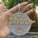 Load image into Gallery viewer, HIP HOP DISK ROUND FULLY MOISSANITE BLING LETTER DIAMOND PENDANT