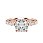 Load image into Gallery viewer, HOLM BOLD CUSHION CUT MOISSANITE ENGAGEMENT RING