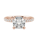 Load image into Gallery viewer, HOLM ACCENTED CUSHION CUT MOISSANITE ENGAGEMENT RING