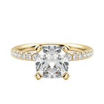 Load image into Gallery viewer, HOLM ACCENTED CUSHION CUT MOISSANITE ENGAGEMENT RING