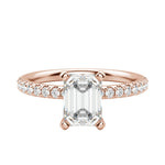 Load image into Gallery viewer, HOLM ACCENTED EMERALD CUT MOISSANITE ENGAGEMENT RING