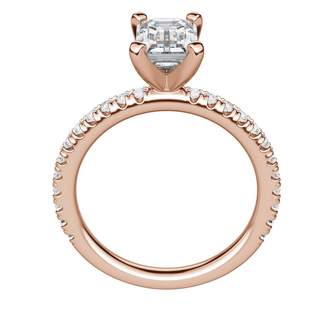 HOLM ACCENTED EMERALD CUT MOISSANITE ENGAGEMENT RING