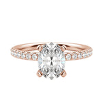 Load image into Gallery viewer, HOLM ACCENTED OVAL CUT MOISSANITE ENGAGEMENT RING
