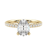 Load image into Gallery viewer, HOLM ACCENTED OVAL CUT MOISSANITE ENGAGEMENT RING