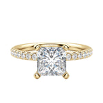 Load image into Gallery viewer, HOLM ACCENTED PRINCESS CUT MOISSANITE ENGAGEMENT RING