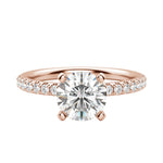 Load image into Gallery viewer, HOLM ACCENTED ROUND CUT MOISSANITE ENGAGEMENT RING