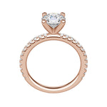 Load image into Gallery viewer, HOLM ACCENTED ROUND CUT MOISSANITE ENGAGEMENT RING