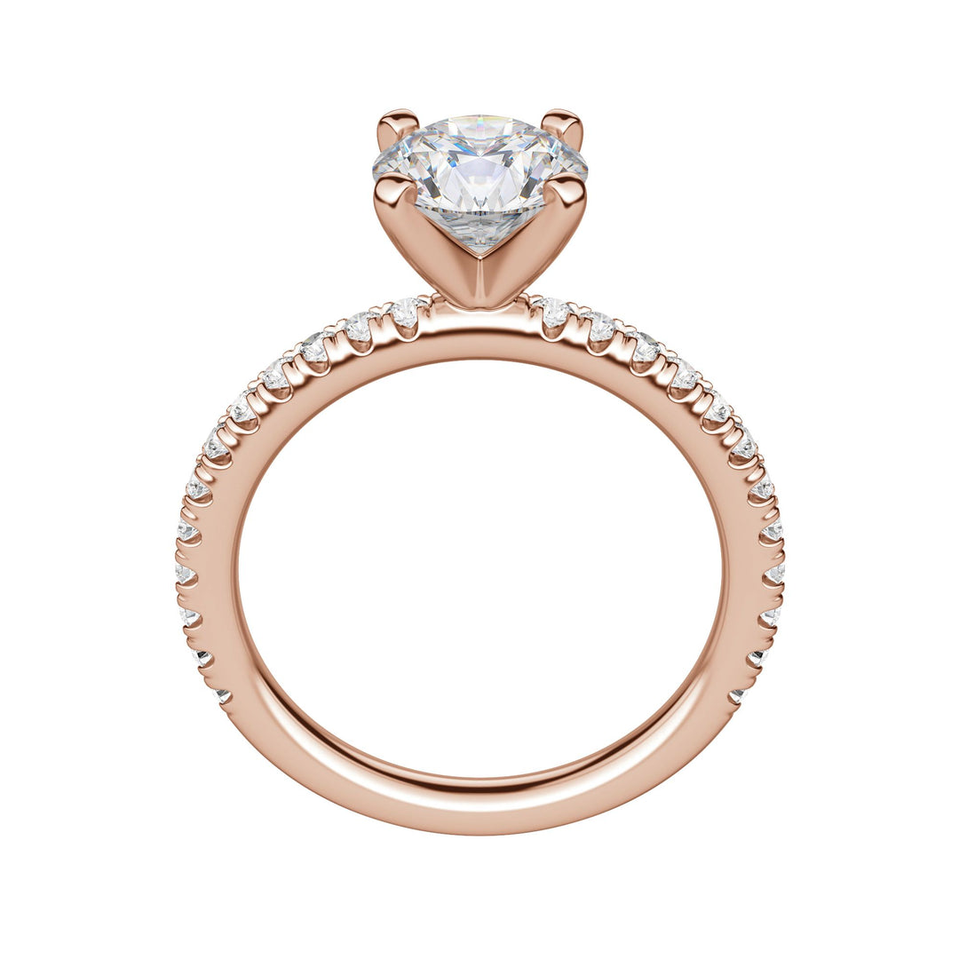 HOLM ACCENTED ROUND CUT MOISSANITE ENGAGEMENT RING