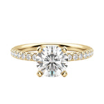 Load image into Gallery viewer, HOLM ACCENTED ROUND CUT MOISSANITE ENGAGEMENT RING