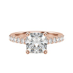 Load image into Gallery viewer, HORA CUSHION CUT MOISSANITE ENGAGEMENT RING