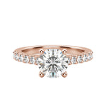 Load image into Gallery viewer, HORA ROUND CUT MOISSANITE ENGAGEMENT RING