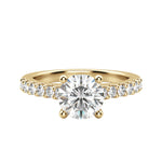 Load image into Gallery viewer, HORA ROUND CUT MOISSANITE ENGAGEMENT RING