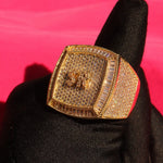 Load image into Gallery viewer, ICED OUT PERSONALIZED VVS CLARITY MEN’S MOISSANITE INITIAL STATEMENT RAPPER RING