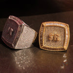 Load image into Gallery viewer, ICED OUT PERSONALIZED VVS CLARITY MEN’S MOISSANITE INITIAL STATEMENT RAPPER RING