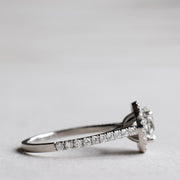 1.5 carat Round Lab Diamond Halo Engagement Ring, Platinum Ring image 2