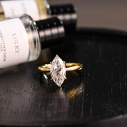 Tulip Set Marquise Cut Moissanite Engagement Ring, Cathedral Setting Wedding Ring, Marquise Affordable Engagement Ring, Anniversary Ring image 2