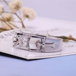 Load image into Gallery viewer, IMPRESSIVE 0.5CT MOISSANITE DIAMOND WITH CROSSES STYLISH MEN’S WHITE GOLD RING