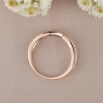 Load image into Gallery viewer, INFINITY ROSE GOLD RING HALF ETERNITY MINIMALIST WEDDING BANDS MATCHING BAND MOISSANITE RING