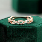 Load image into Gallery viewer, INFINITY ROSE GOLD UNIQUE ETERNITY VINTAGE CROSS MOISSANITE WEDDING BAND FOR HER