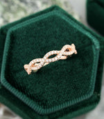 Load image into Gallery viewer, INFINITY ROSE GOLD UNIQUE ETERNITY VINTAGE CROSS MOISSANITE WEDDING BAND FOR HER