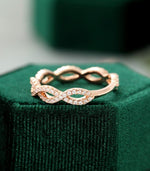 Load image into Gallery viewer, INFINITY ROSE GOLD UNIQUE ETERNITY VINTAGE CROSS MOISSANITE WEDDING BAND FOR HER