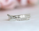 Load image into Gallery viewer, INFINITY WHITE GOLD MOISSANITE DIAMOND STACKING WEDDING BAND RING FOR WOMEN