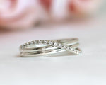 Load image into Gallery viewer, INFINITY WHITE GOLD MOISSANITE DIAMOND STACKING WEDDING BAND RING FOR WOMEN