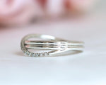 Load image into Gallery viewer, INFINITY WHITE GOLD MOISSANITE DIAMOND STACKING WEDDING BAND RING FOR WOMEN