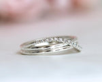 Load image into Gallery viewer, INFINITY WHITE GOLD MOISSANITE DIAMOND STACKING WEDDING BAND RING FOR WOMEN