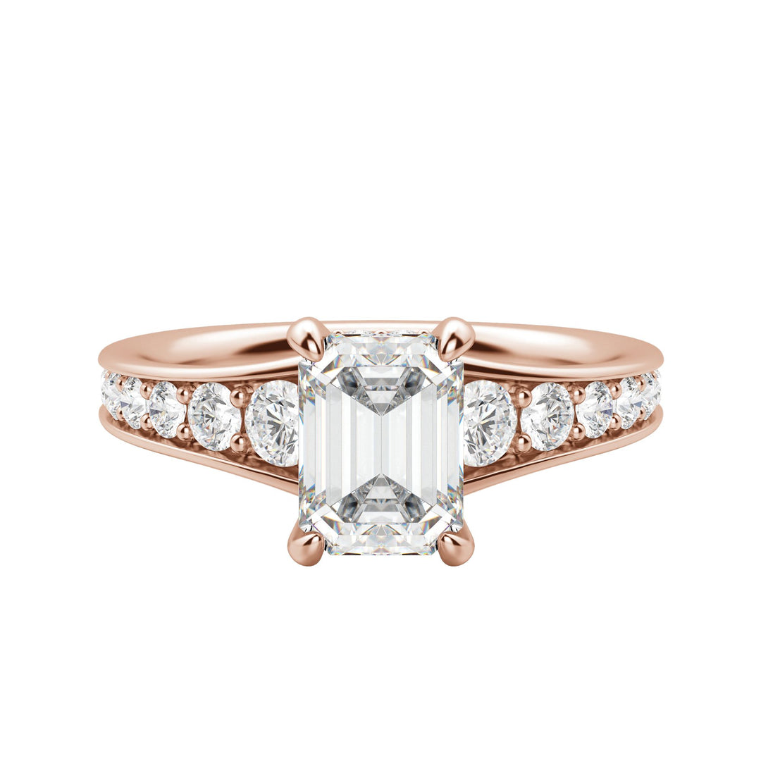 IRIS BOLD EMERALD CUT MOISSANITE ENGAGEMENT RING