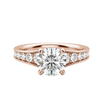 Load image into Gallery viewer, IRIS BOLD ROUND CUT MOISSANITE ENGAGEMENT RING