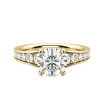 Load image into Gallery viewer, IRIS BOLD ROUND CUT MOISSANITE ENGAGEMENT RING