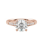 Load image into Gallery viewer, IRIS ROUND CUT MOISSANITE ENGAGEMENT RING