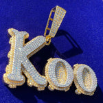 Load image into Gallery viewer, KOO CUSTOM LETTER MOISSANITE HIP HOP CHARM PENDANT ICED OUT MOISSANITE PENDANT