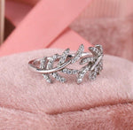 Load image into Gallery viewer, LEAF AND VINE WEDDING TWISTED VINE GARDEN STYLE FOLIAGE LEAF SHAPED OLIVE GOLD RING