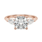 Load image into Gallery viewer, LILY CLASSIC CUSHION CUT MOISSANITE ENGAGEMENT RING